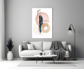 Boho Curve glass wall art styled above a bed in a bedroom