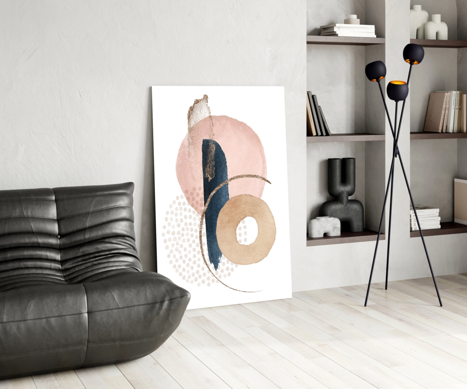 Abstract Shapes Glass Wall Art.