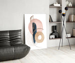 Boho Curve glass print enhancing a creative office with editorial spirit
