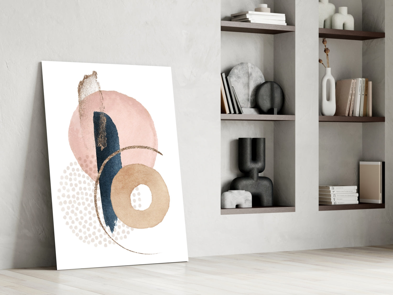 Abstract Shapes Glass Wall Art.