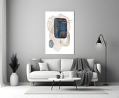 Boho Cluster glass wall art styled above a bed in a bedroom