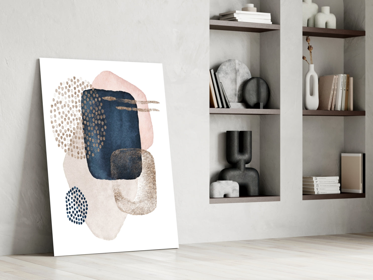 Abstract Shapes Glass Wall Art.