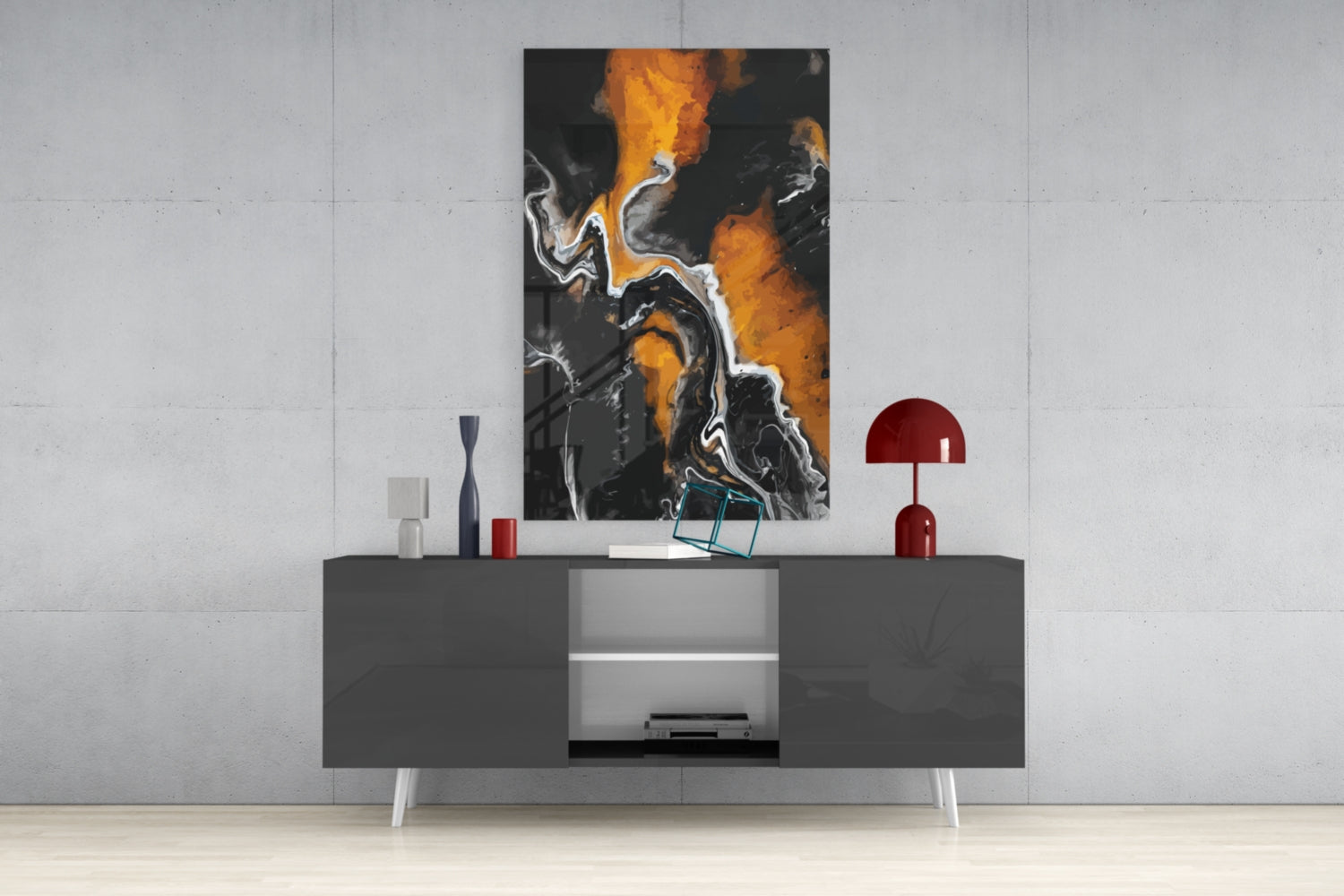 Abstract Glass Wall Art.