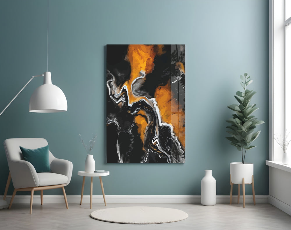 Amber Marble panel adding editorial mood to a study