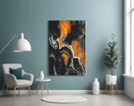 Amber Marble panel adding editorial mood to a study