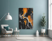 Amber Marble panel adding editorial mood to a study