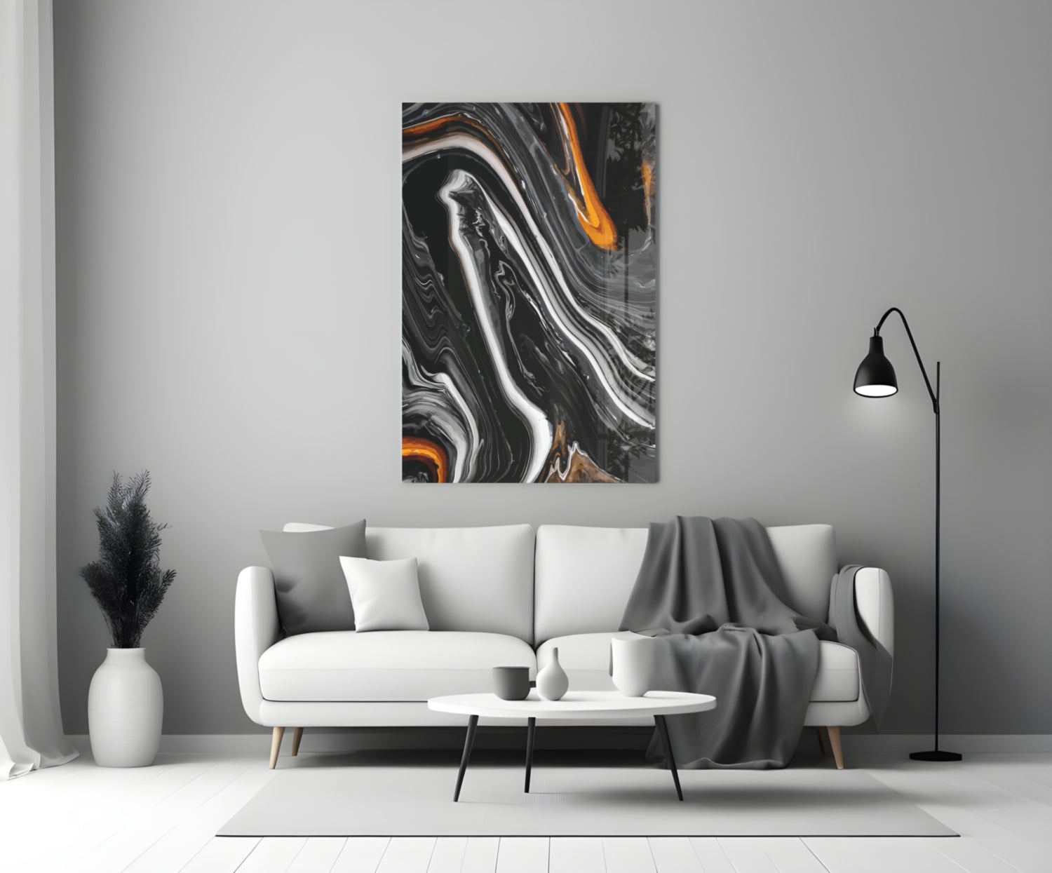 Abstract Glass Wall Art.