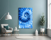 Blue Tie Dye panel adding statement mood to a creative office