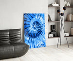Blue Tie Dye glass print enhancing a child's room with editorial drama