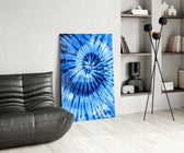 Blue Tie Dye glass print enhancing a child's room with editorial drama