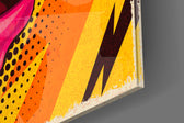 Pop Lips panel catching gallery light to reveal its tactile slash