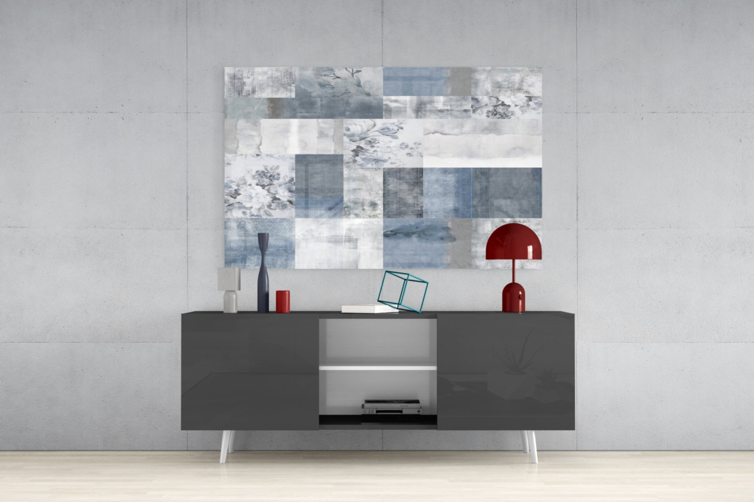 Abstract Glass Wall Art.