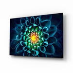 Macro-floral panel bringing luxe drama to a contemporary spa interior
