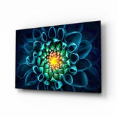 Macro-floral panel bringing luxe drama to a contemporary spa interior