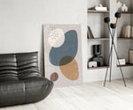 Pebble Stack glass print enhancing a study with editorial spirit
