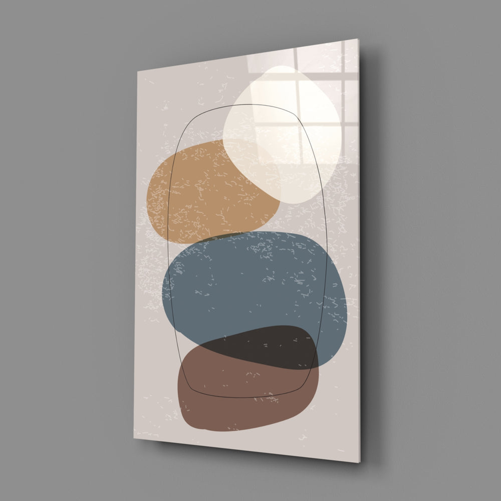 Close-up detail of stacked pebbles inside the pencil contour