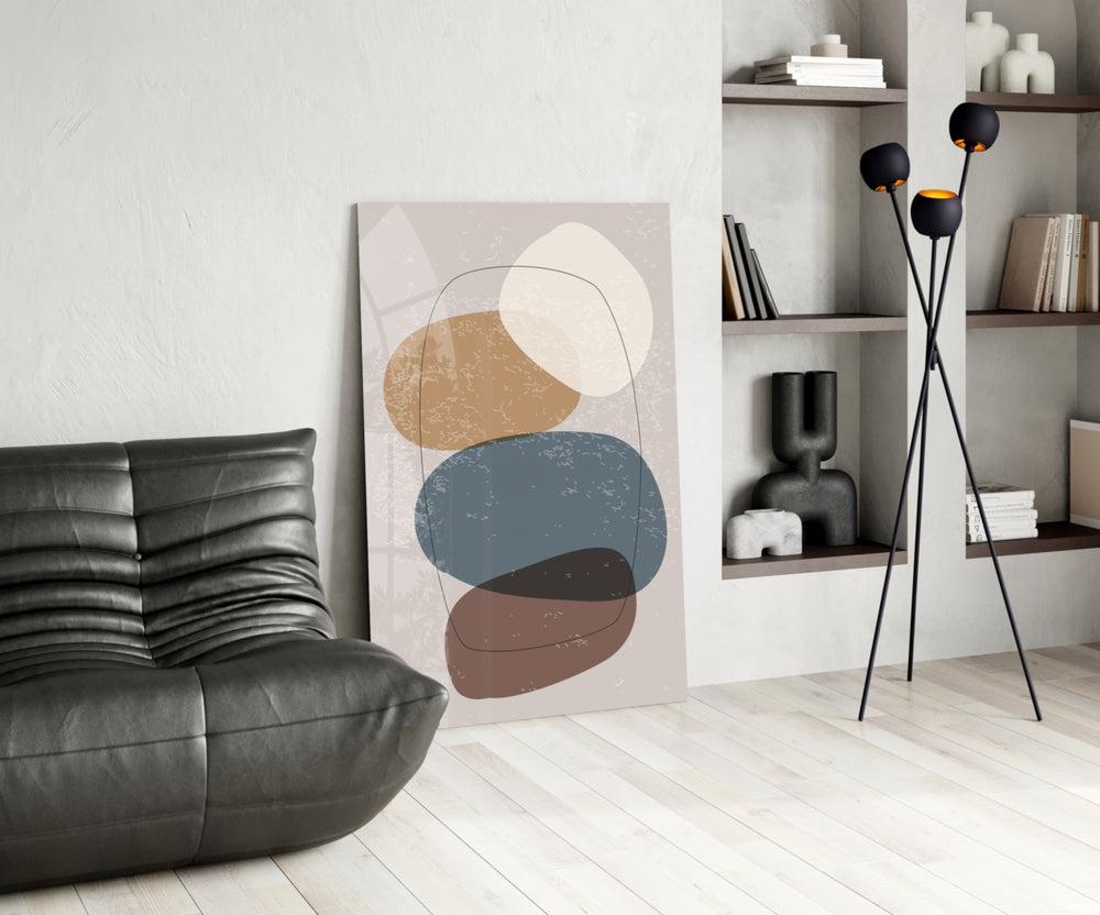 Boho Tower glass print enhancing a creative office with editorial spirit