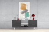 Abstract Shapes Glass Wall Art.