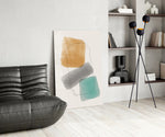 Soft Trio glass print enhancing a bedroom with editorial spirit
