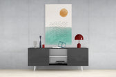 Abstract Shapes Glass Wall Art.