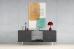 Abstract Shapes Glass Wall Art.