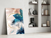 Coral Bloom artwork anchoring a wall with bold luxe palette