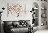 Ivory Blossom Tree panel adding luxe mood to a foyer