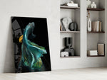Betta Fish artwork anchoring a wall with moody luxe palette