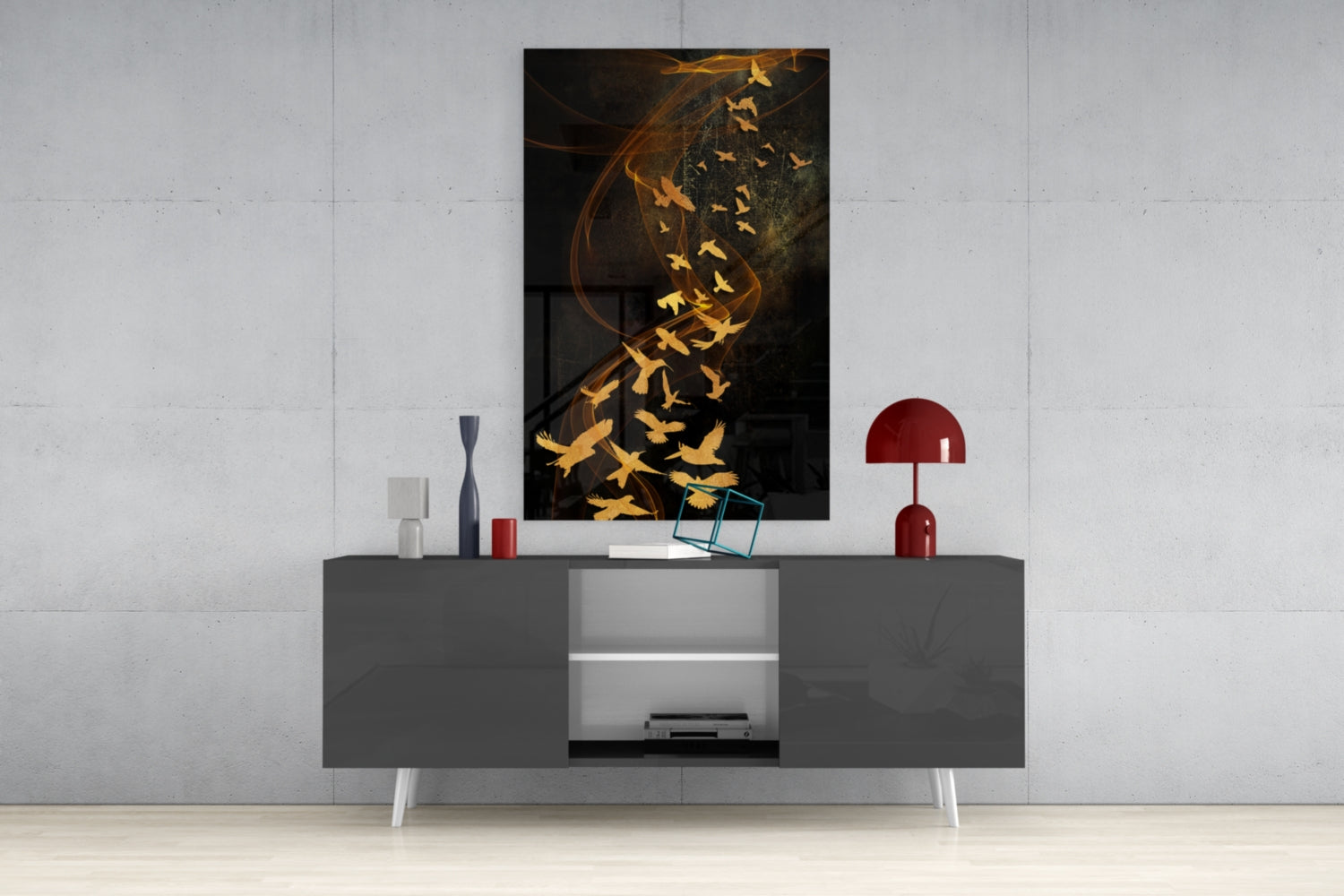 Birds Glass Wall Art.