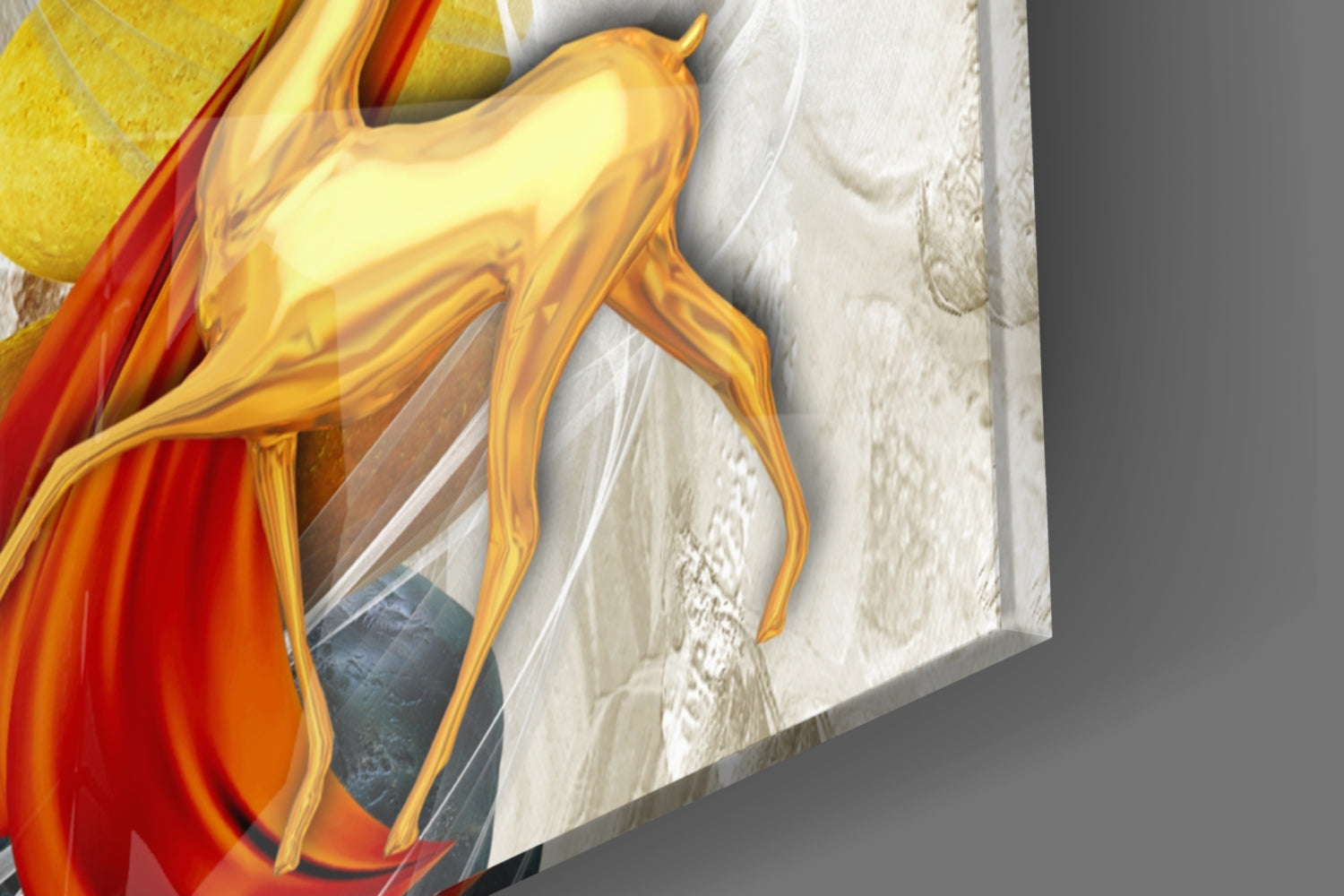 Abstract Deer Glass Wall Art.