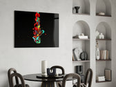 Liquid Stack glass print enhancing a foyer with editorial drama