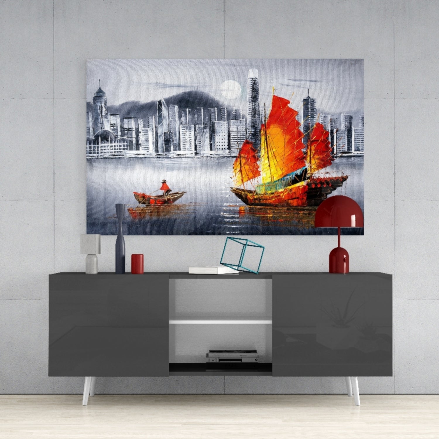 Sailboat Glass Wall Art.