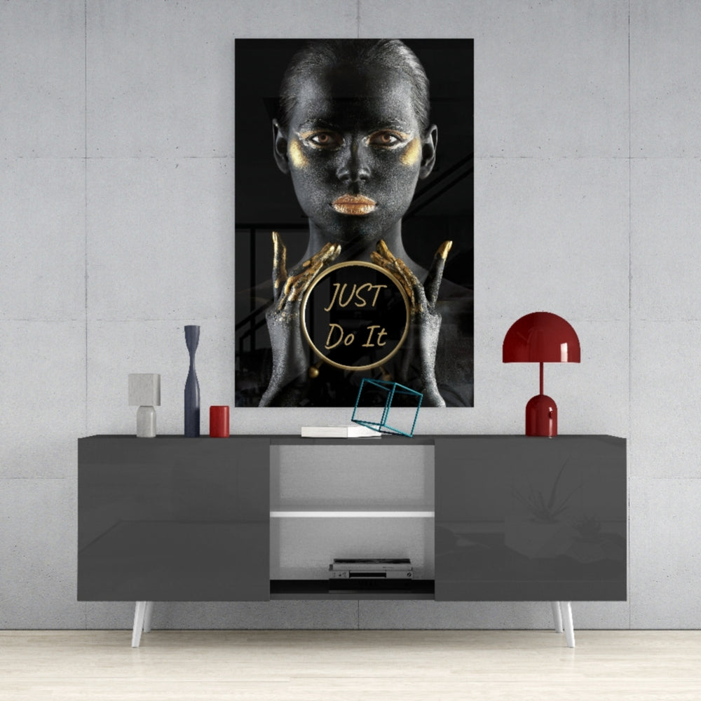 Just Do It Glass Wall Art.