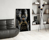 Just Do It glass print enhancing a gym with cinematic drama