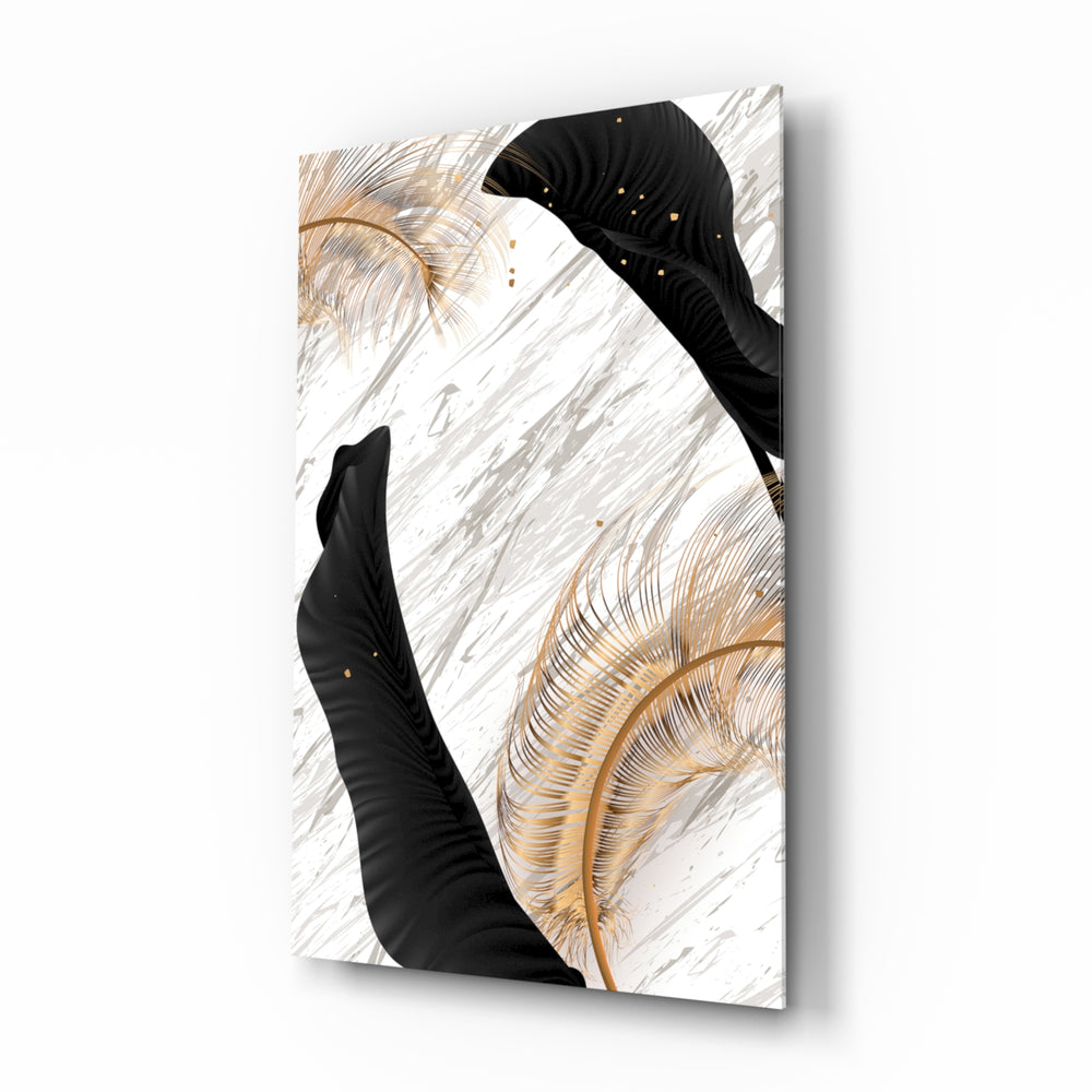 Luxe-modern panel bringing luxe drama to a contemporary living space