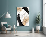 Black Gold Feathers panel adding luxury mood to a master bedroom