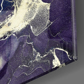 Indigo Marble panel catching gallery light to reveal its tactile bloom