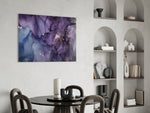 Amethyst Veil glass print enhancing a foyer with editorial drama