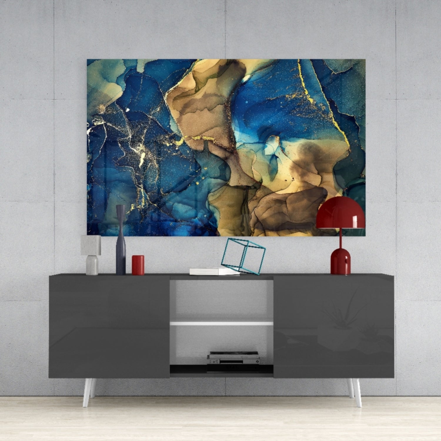 Abstract Depth Glass Wall Art.