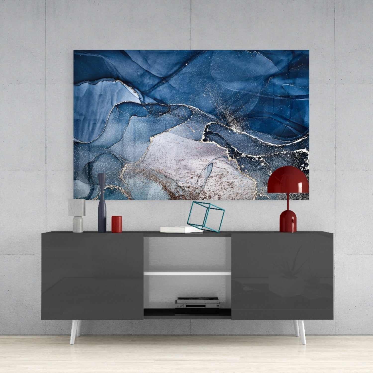 Abstract Depth Glass Wall Art.