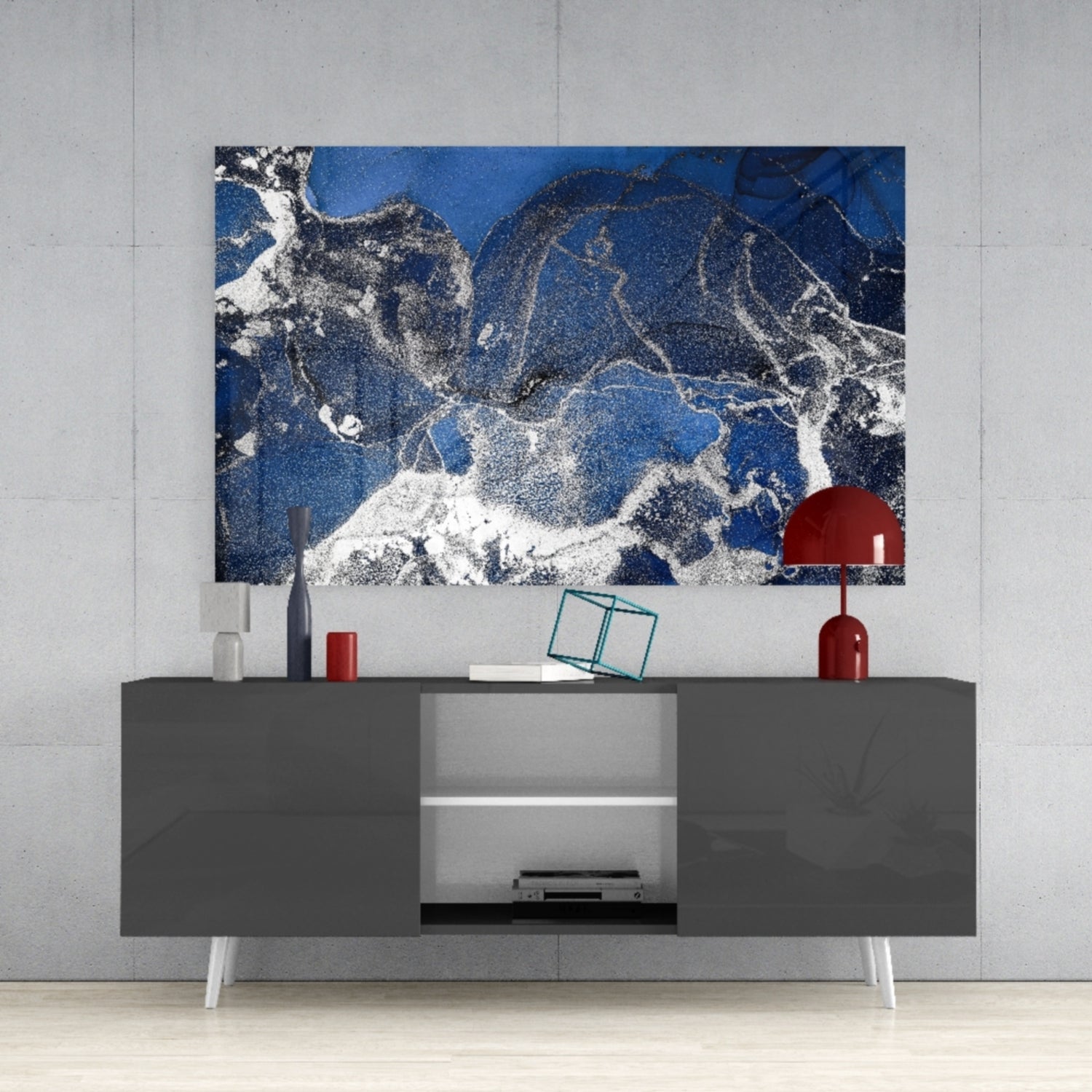 Abstract Depth Glass Wall Art.