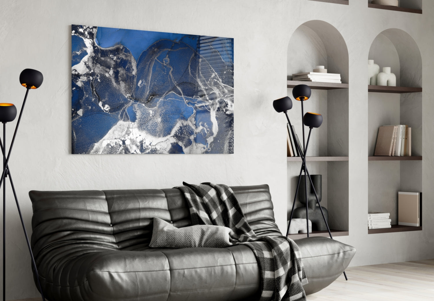 Abstract Depth Glass Wall Art.