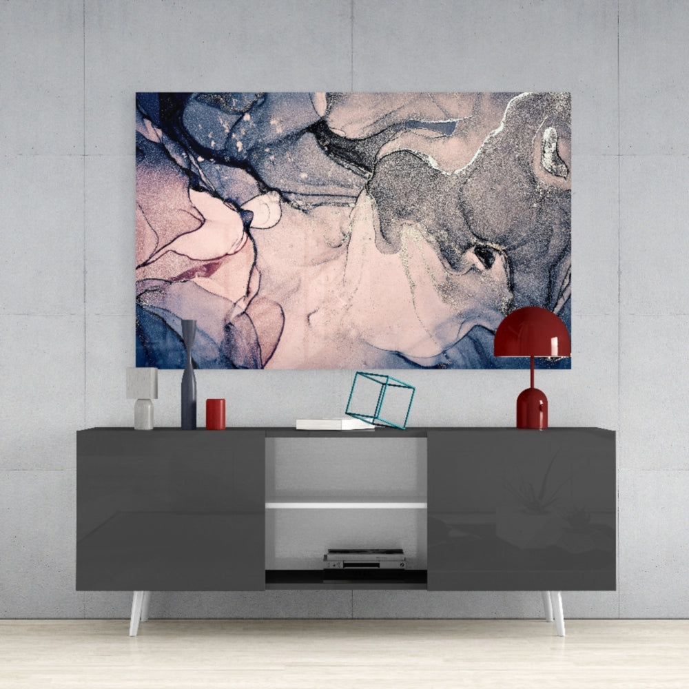 Abstract Depth Glass Wall Art.