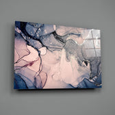Close-up detail of indigo cloud pooling into blush-cream center