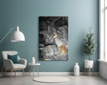 Charcoal Lightning panel adding editorial mood to a foyer
