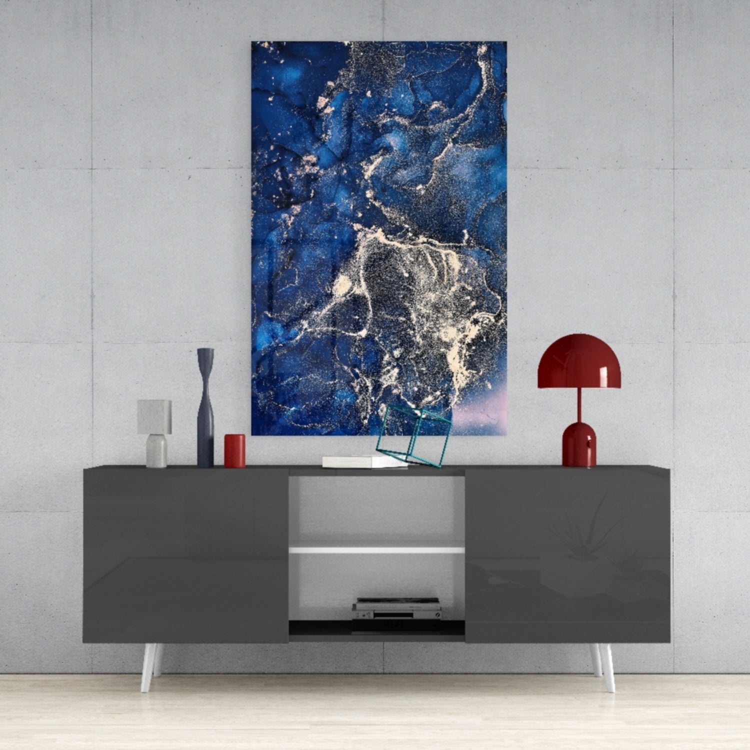 Abstract Depth Glass Wall Art.
