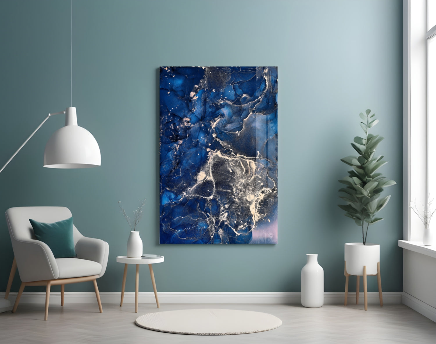 Abstract Depth Glass Wall Art.