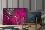 Fuchsia Smoke artwork anchoring a wall with bold romantic palette