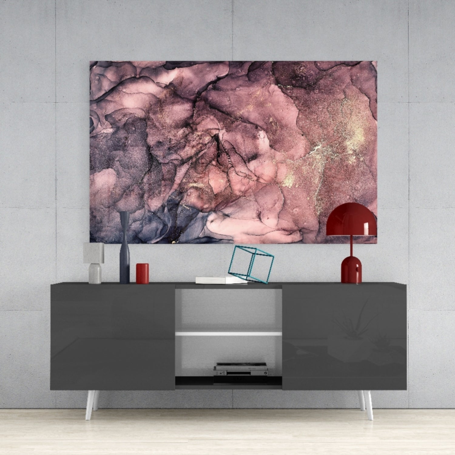 Abstract Depth Glass Wall Art.