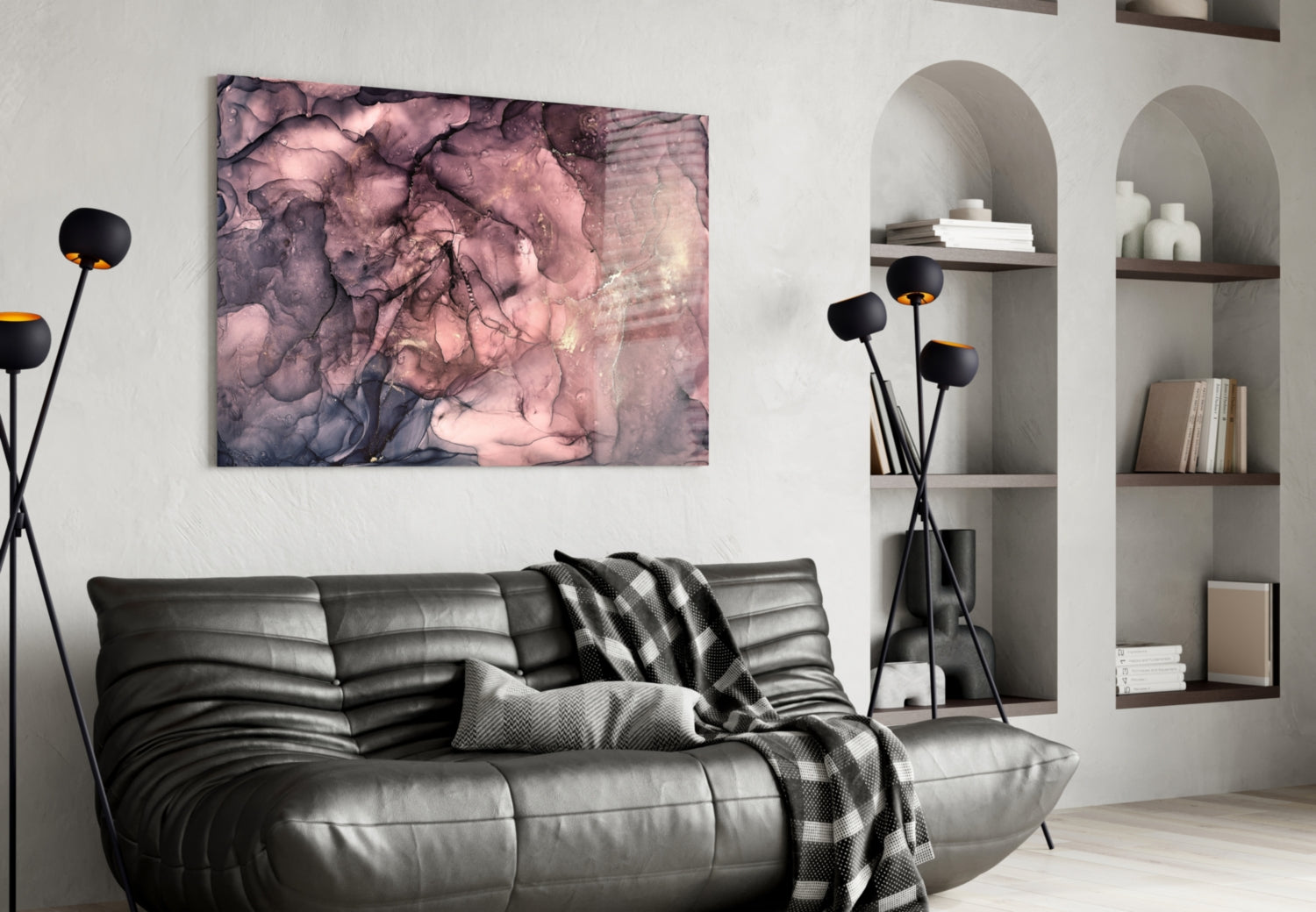 Abstract Depth Glass Wall Art.